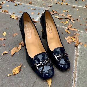 TOD’S Navy Loafer Heels